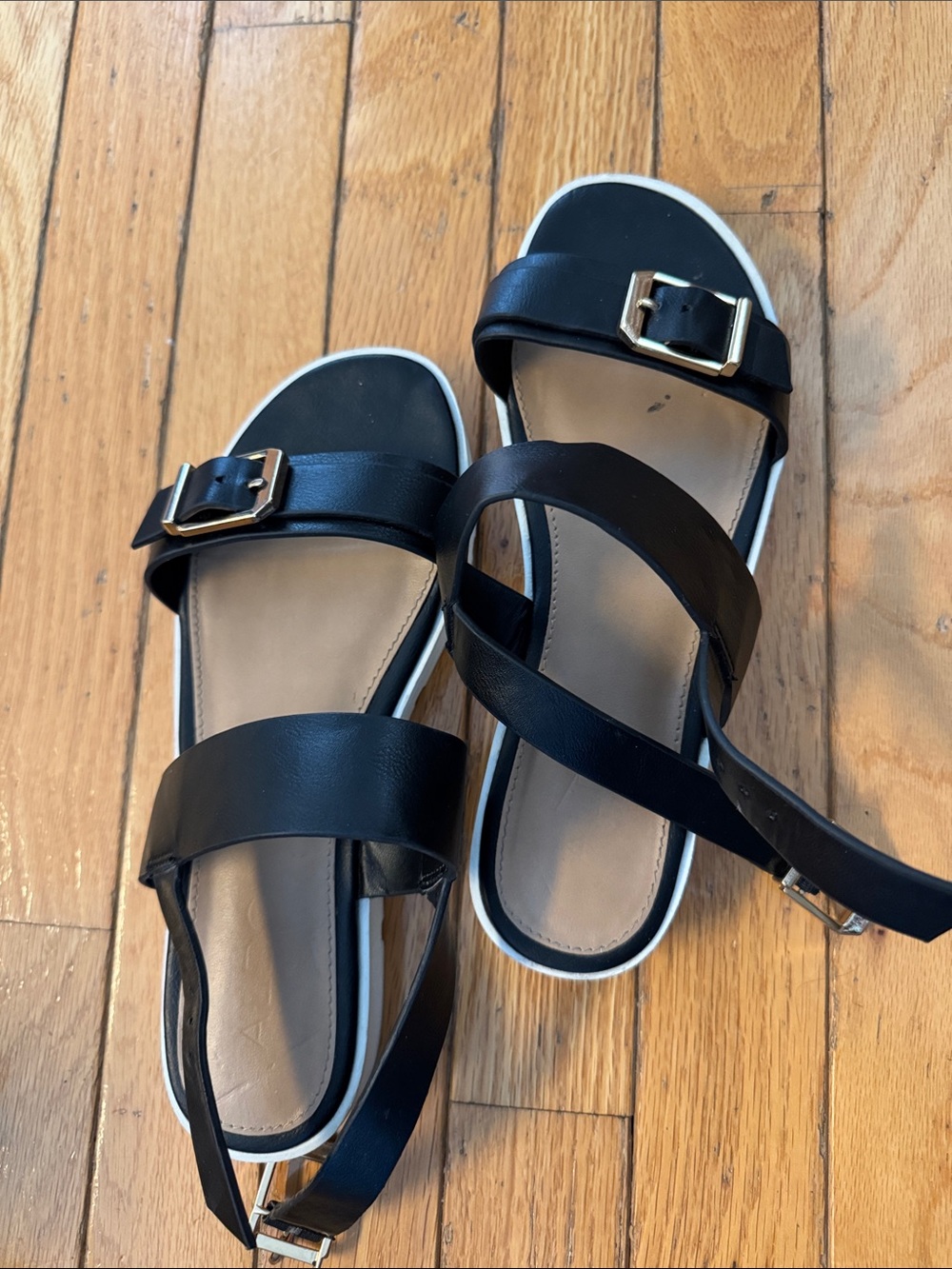 Aldo Women’s Black Buckle Strap Sandals